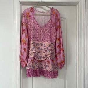 Long Sleeve Floral Mini Dress